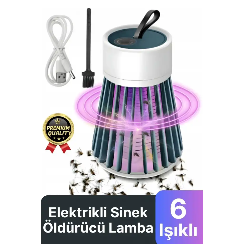 Yeni Üretim Sessiz Verimli 6 Uv Işık Elektrikli Şarjlı Böcek Sinek Sivrisinek Haşere Öldürücü Lamba