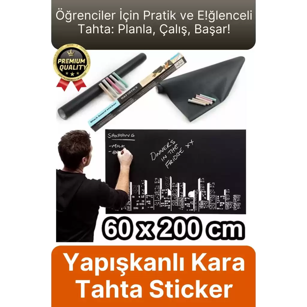 Özel Üretim Öğrenci Yazılabilir Silinebilir Yapışkanlı Büyük Boy Tahta Sticker Blackboard Rulo Pano