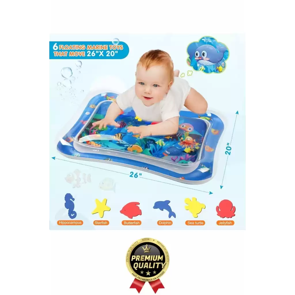 Premium Bebek Oyuncağı Eğlenceli Karın Üstü Aktivite Egzersiz BPA İçermez Emekleme Su Oyun Matı