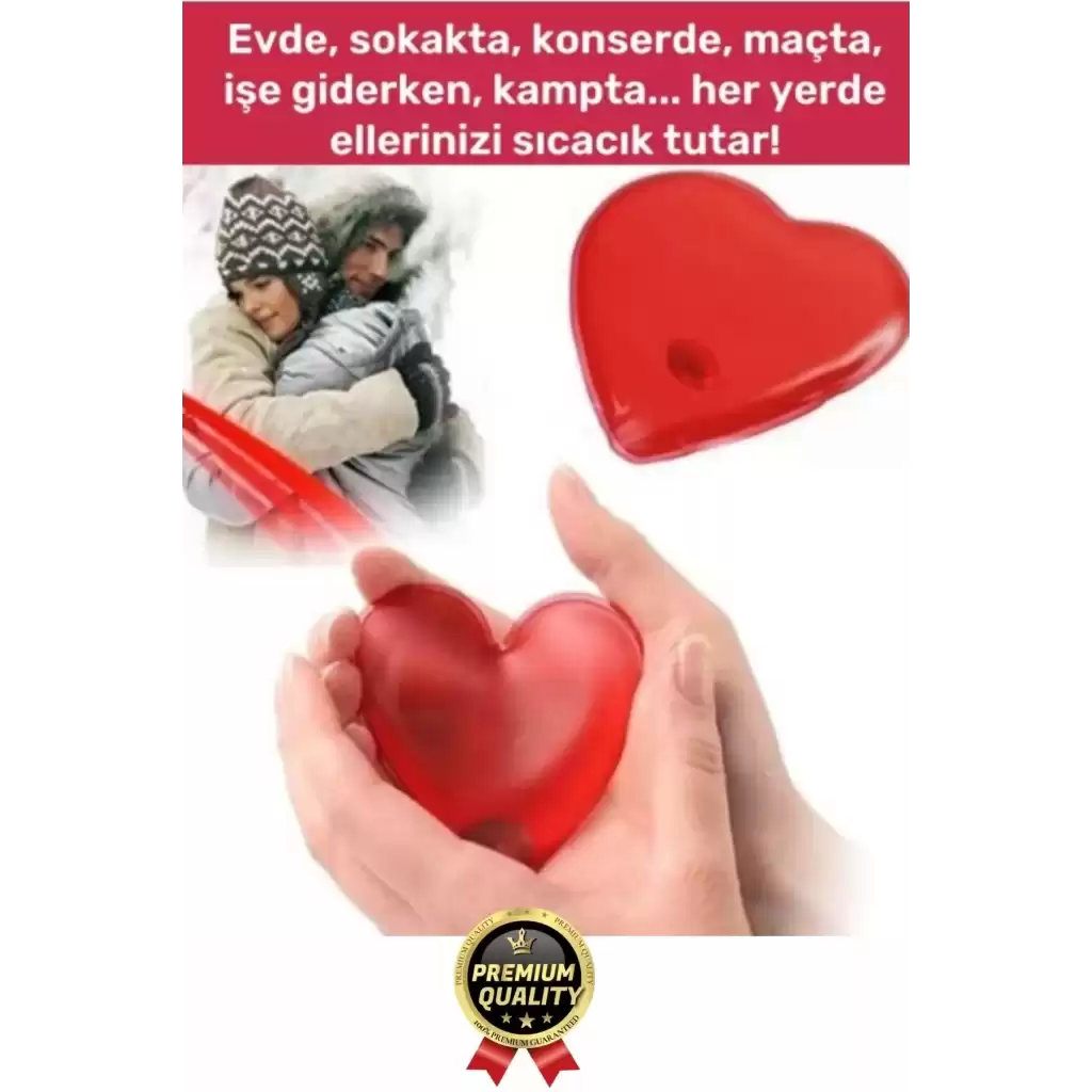 Premium Sihirli Jel Isıtıcı Tekrar Kullanılır Isınmatik Sıcak Su Torbası Kalpli Cep Sobası 2li Set
