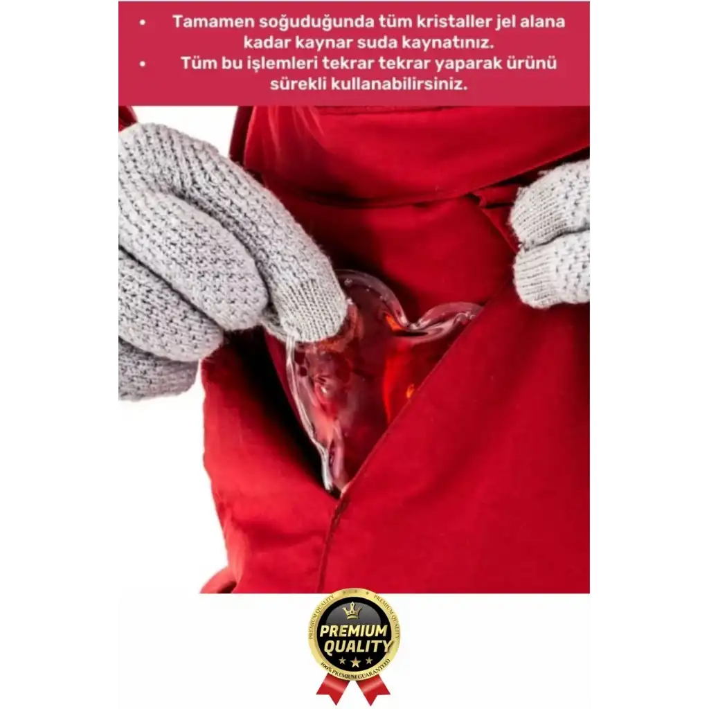 Premium Sihirli Jel Isıtıcı Tekrar Kullanılır Isınmatik Sıcak Su Torbası Kalpli Cep Sobası 2li Set