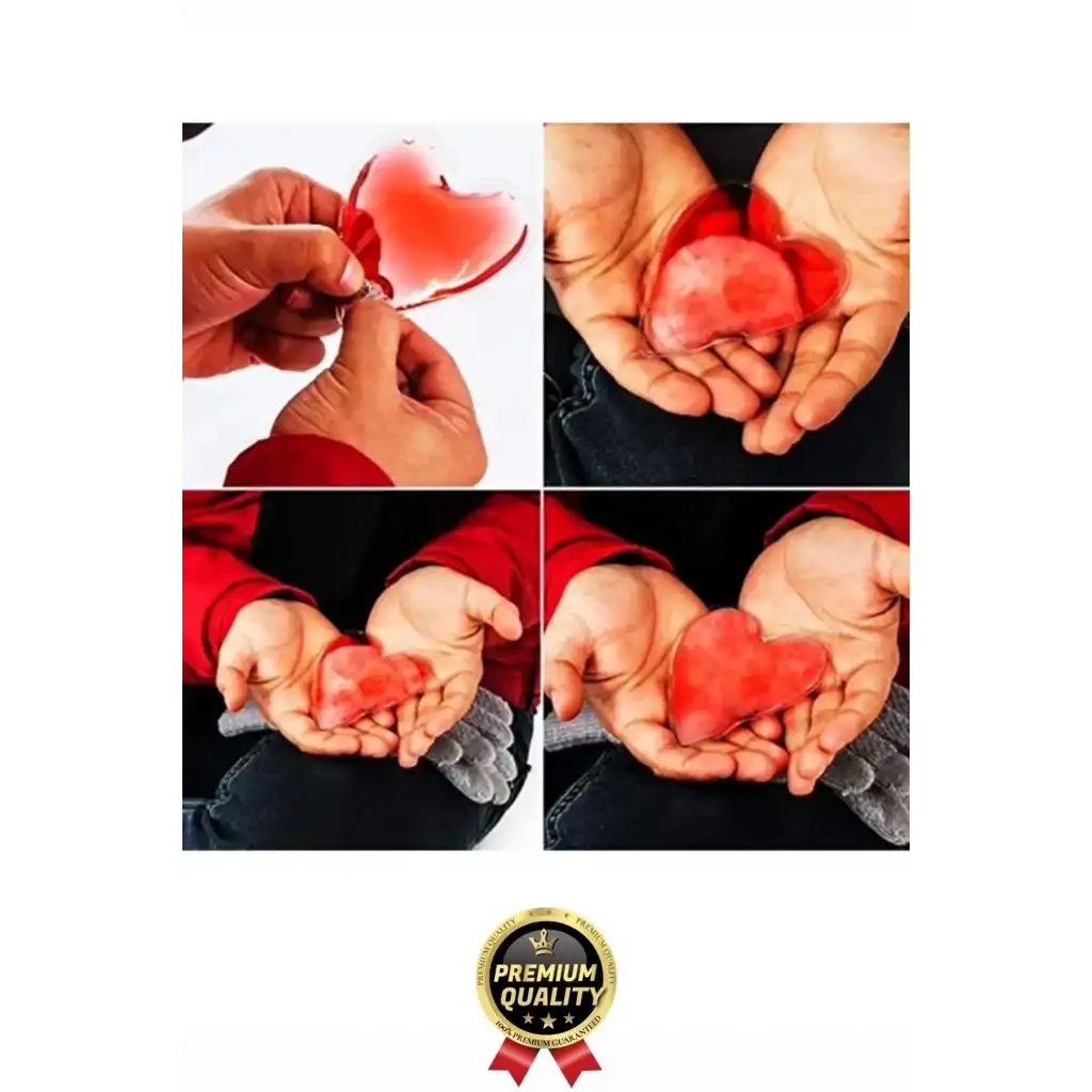 Premium Sihirli Jel Isıtıcı Tekrar Kullanılır Isınmatik Sıcak Su Torbası Kalpli Cep Sobası 2li Set