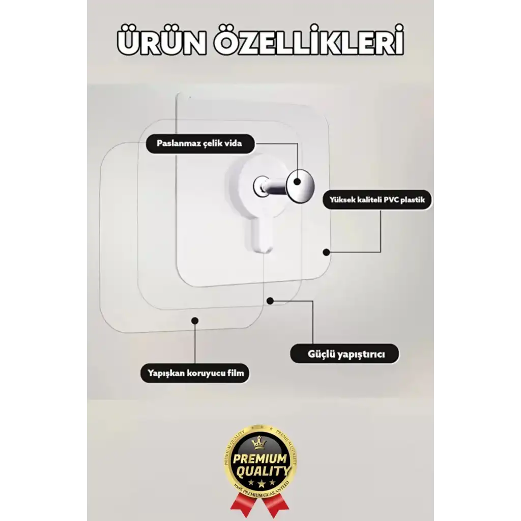 Süper Sağlam İz bırakmaz Çerçeve Tablo Banyo Mutfak Ultra Güçlü Yapışkanlı Çivisiz Askı 1 Adet