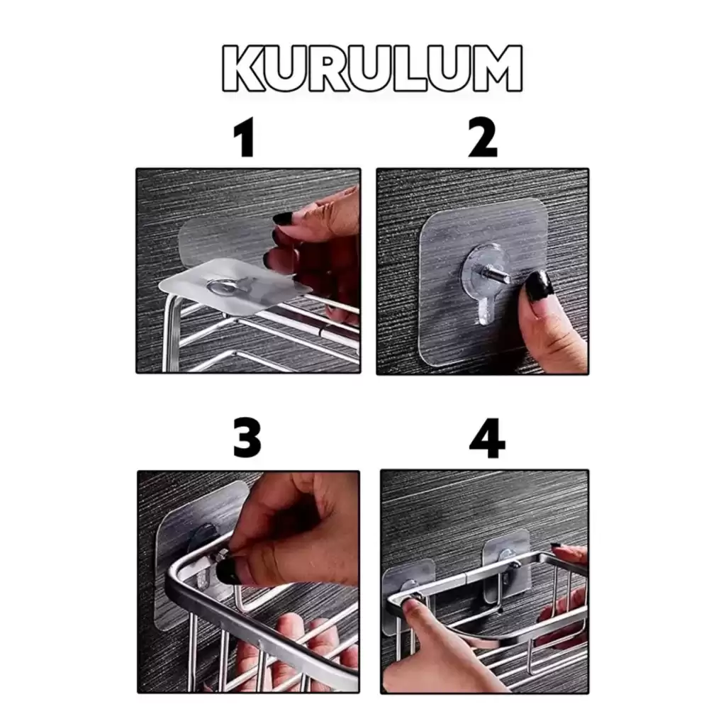 Süper Sağlam İz bırakmaz Çerçeve Tablo Banyo Mutfak Ultra Güçlü Yapışkanlı Çivisiz Askı 1 Adet