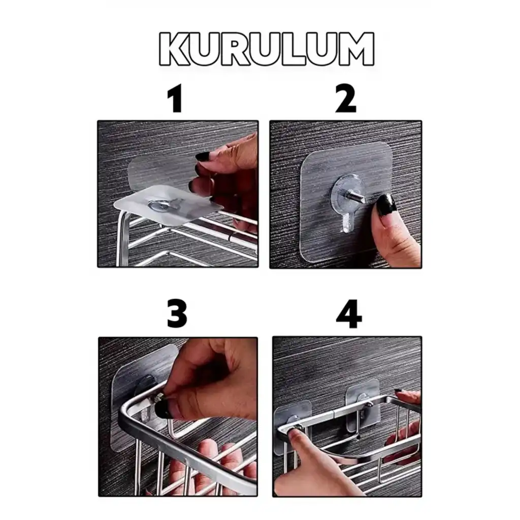 Süper Sağlam İz bırakmaz Çerçeve Tablo Banyo Mutfak Ultra Güçlü Yapışkanlı Çivisiz Askı 2 Adet