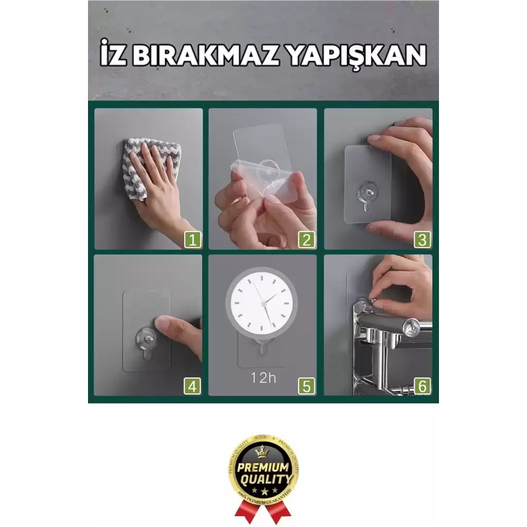 Süper Sağlam İz bırakmaz Çerçeve Tablo Banyo Mutfak Ultra Güçlü Yapışkanlı Çivisiz Askı 20 Adet