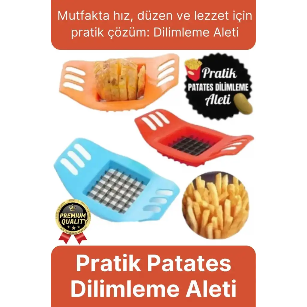 Yepyeni Pratik Paslanmaz Çelik Kızartma Kesici Sebze Soğan Kesme Doğrama Patates Dilimleme Aleti
