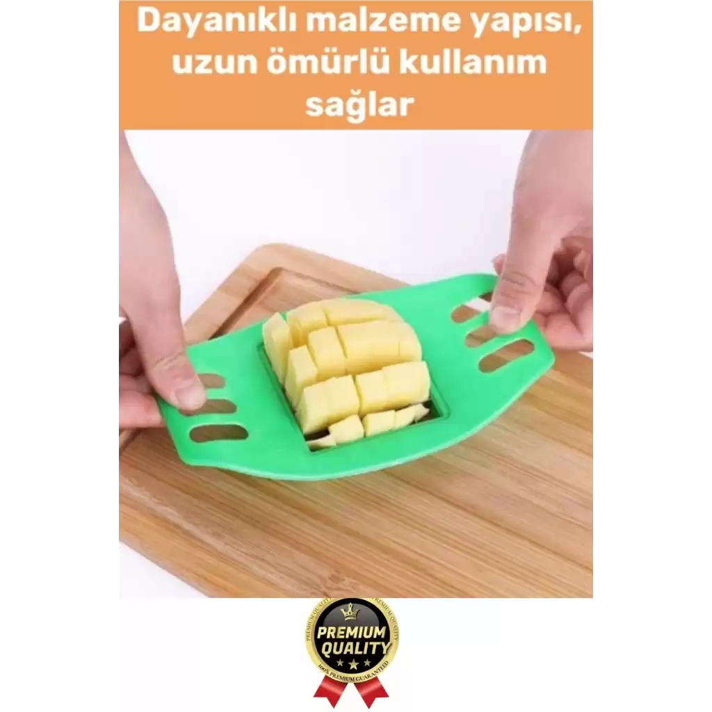 Yepyeni Pratik Paslanmaz Çelik Kızartma Kesici Sebze Soğan Kesme Doğrama Patates Dilimleme Aleti