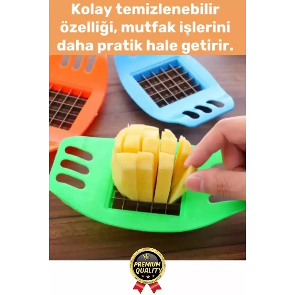 Yepyeni Pratik Paslanmaz Çelik Kızartma Kesici Sebze Soğan Kesme Doğrama Patates Dilimleme Aleti