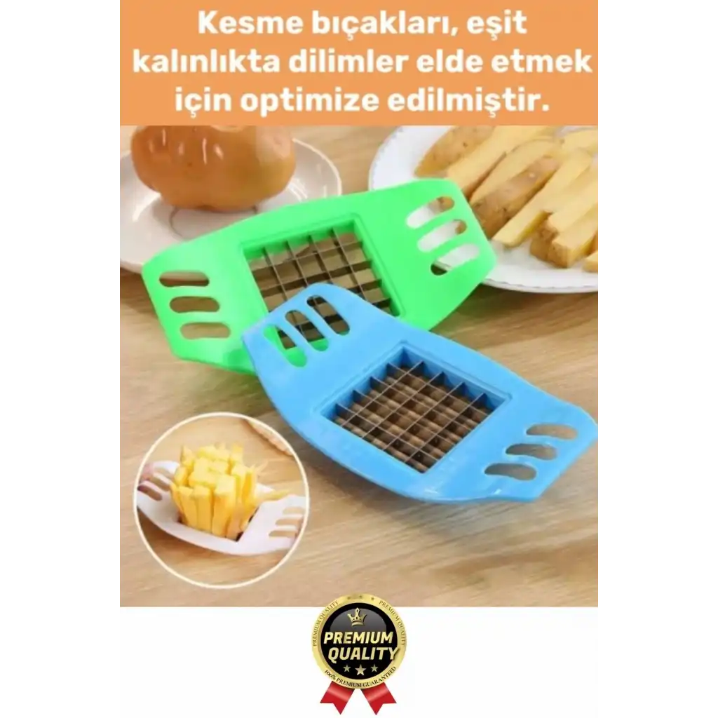 Yepyeni Pratik Paslanmaz Çelik Kızartma Kesici Sebze Soğan Kesme Doğrama Patates Dilimleme Aleti