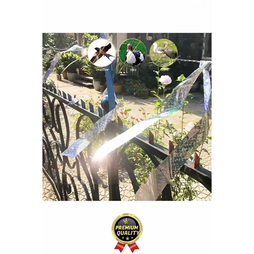 Premium Dayanıklı Yansıtıcı Kuş Kondurmaz Uzaklaştırıcı Hologramlı Kuşsavar Şerit Bant 45 mm x 50 mt