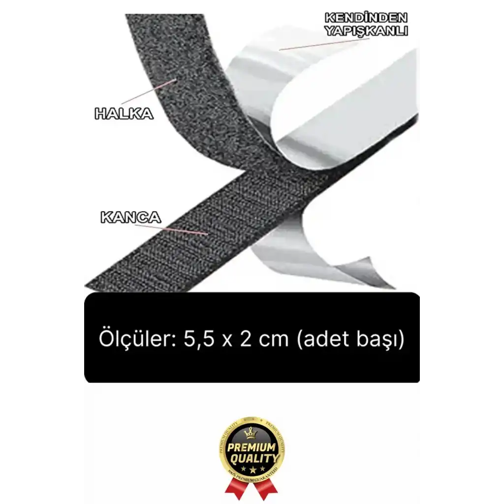 Ultra Güçlü İz Bırakmaz Çivisiz Tablo Çerçeve Asma Kendinden Yapışkanlı Siyah Cırt Bant 8li Set