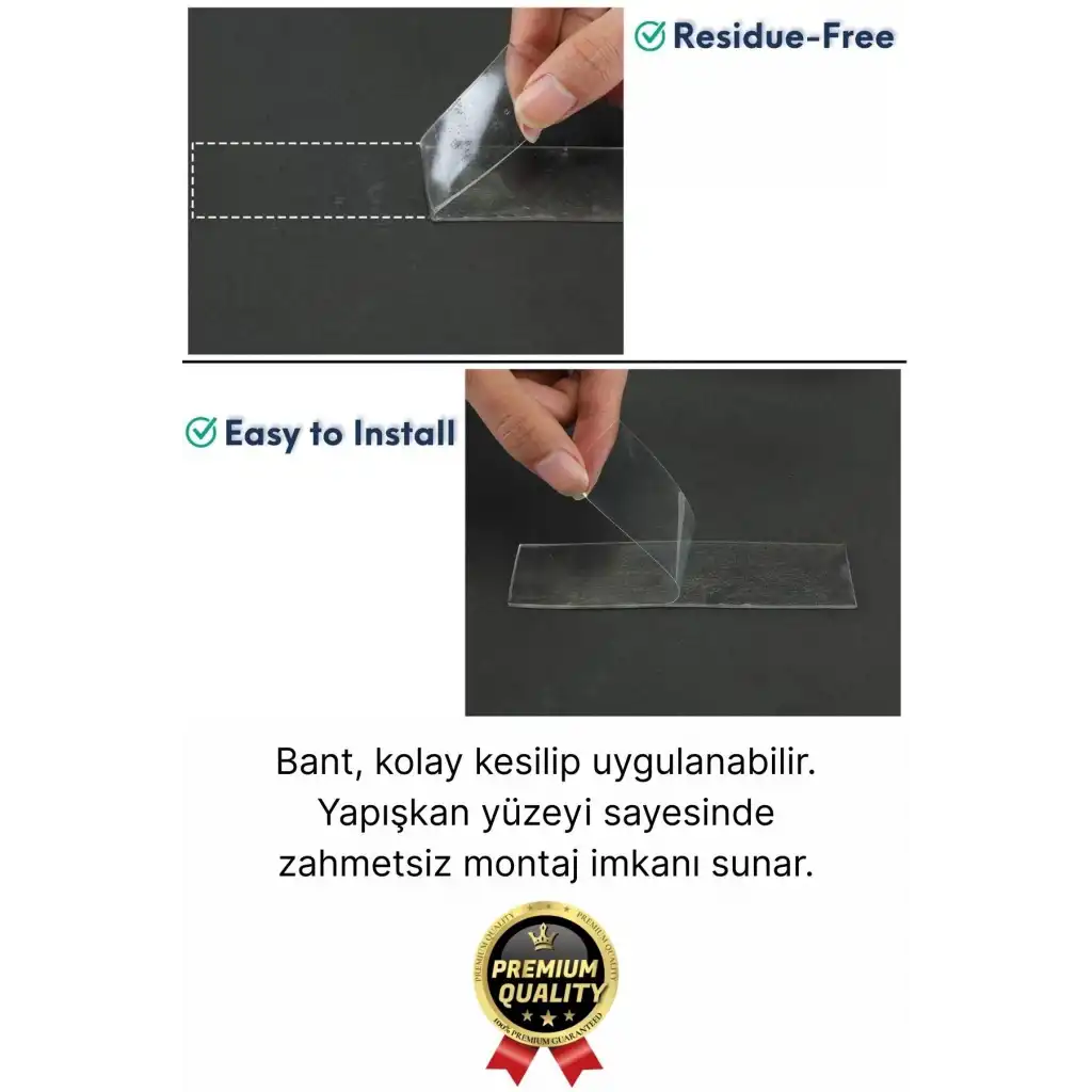 3 Adet Çok Amaçlı Çift Taraflı İz Bırakmaz Tamir Montaj Bandı Şeffaf Güçlü Silikon Bant 18 mm X 2 mt
