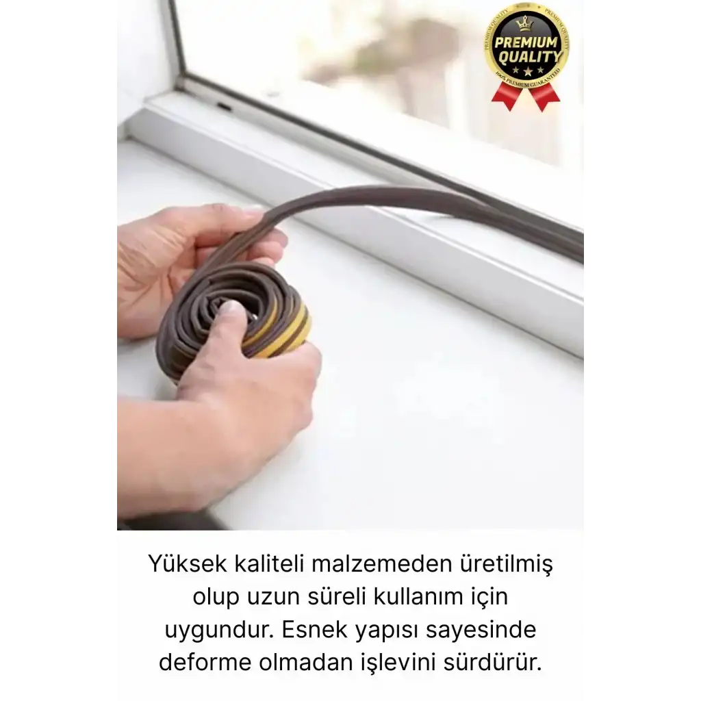 Güçlü Kendinden Yapışkanlı Kapı Pencere Soğuk Hava Geçirmez Yalıtım İzolasyon Kahve Fitil 10 Metre