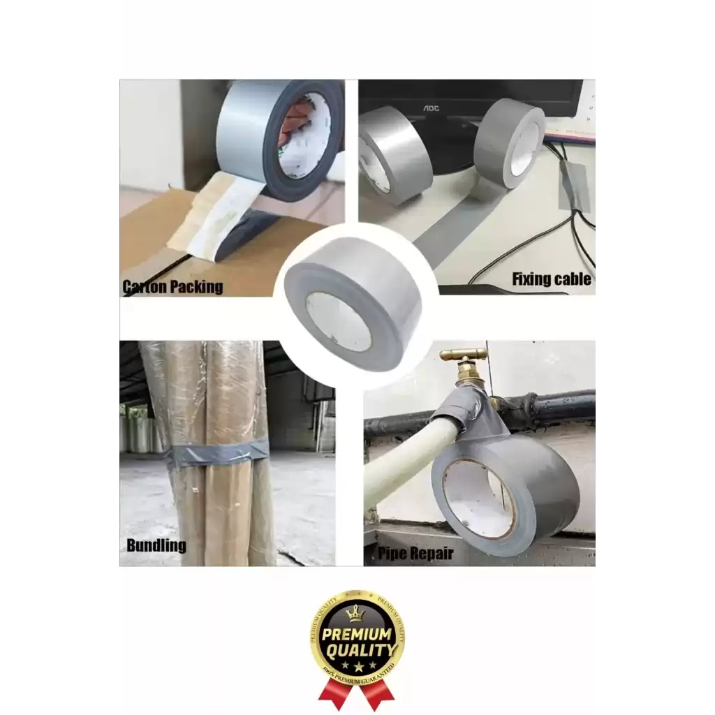 3 Adet Ekstra Güçlü Dayanıklı Su Geçirmez Sızdırmaz Yalıtım İzolasyon Gri Tamir Bandı 10 Mt 48 Mm
