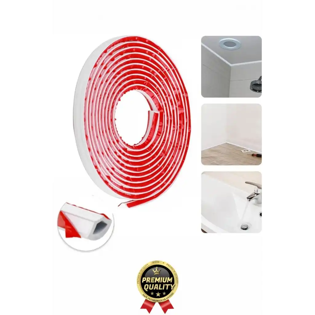 1 Adet Ultra Güçlü Dayanıklı Esnek Tezgah Mutfak Banyo Kendinden Yapışkanlı Su Bariyeri 2 Metre