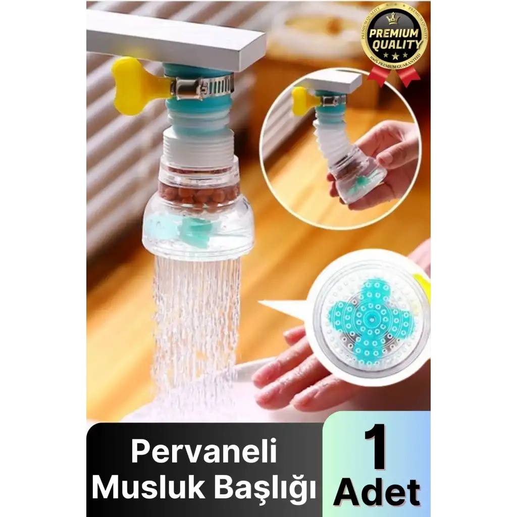 Özel Üretim Dayanıklı Su Tasarruflu Filtreli 360 Derece Oynar Mineral Taşlı Pervaneli Musluk Başlığı