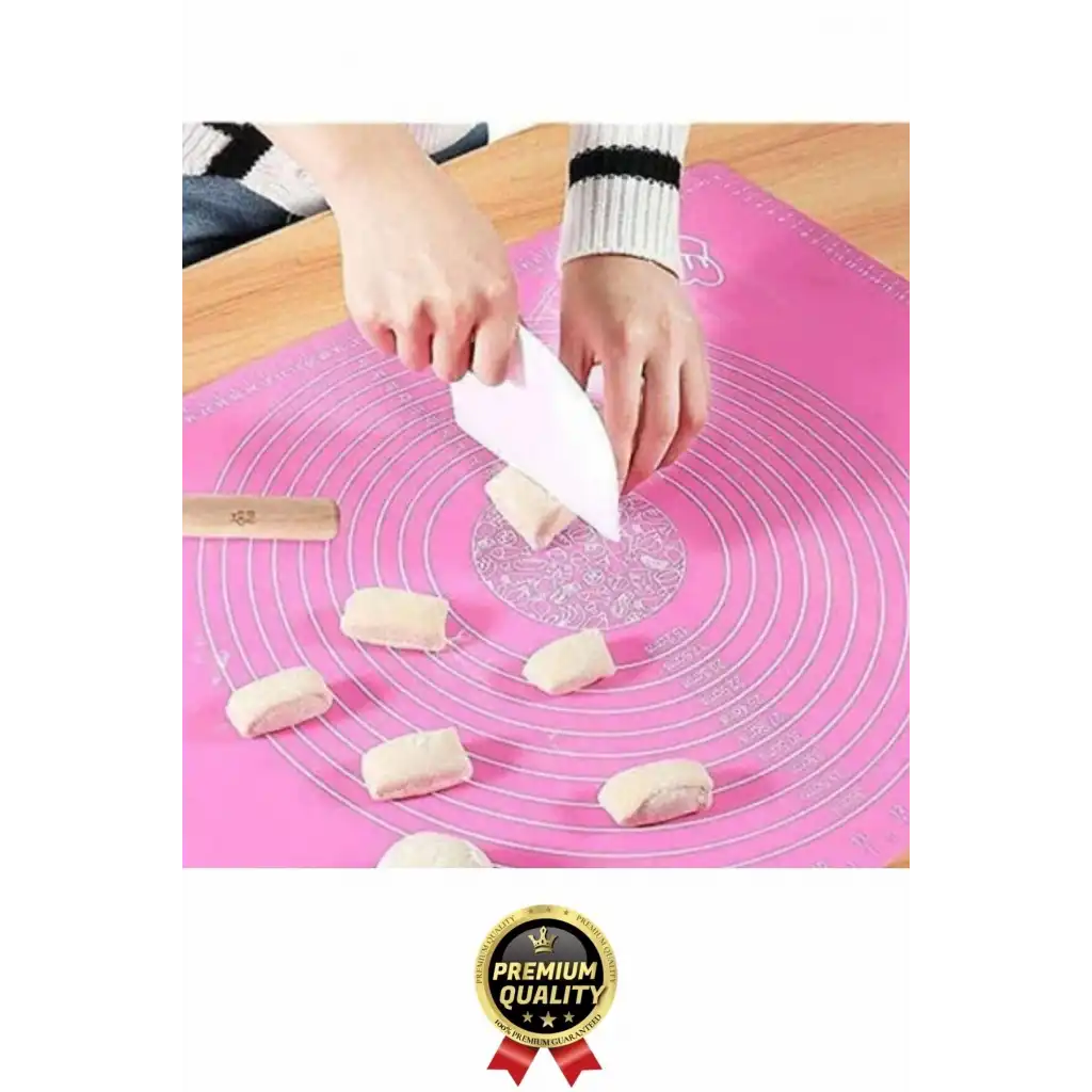 Özel Seri Isıya Dayanıklı Ölçekli Gıda Uyumlu Kaymaz Silikon Hamur Açma Yoğurma Matı Örtüsü 50x40 cm