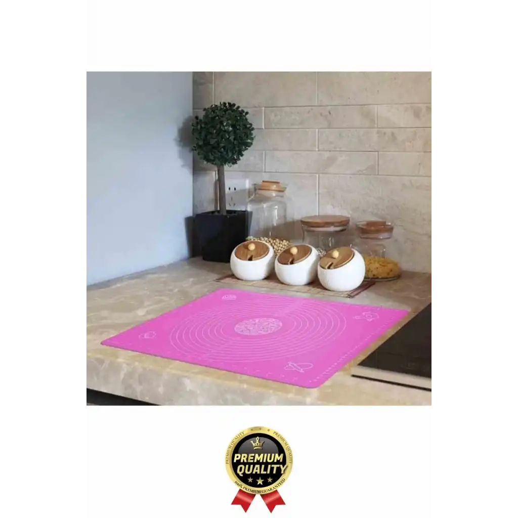 Özel Seri Isıya Dayanıklı Ölçekli Gıda Uyumlu Kaymaz Silikon Hamur Açma Yoğurma Matı Örtüsü 50x40 cm