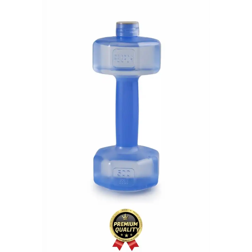 Özel Üretim Fitness Spor Okul Koşu Bpa İçermeyen Plastik Matara Günlük Mavi Dambıl Suluk 500 ml