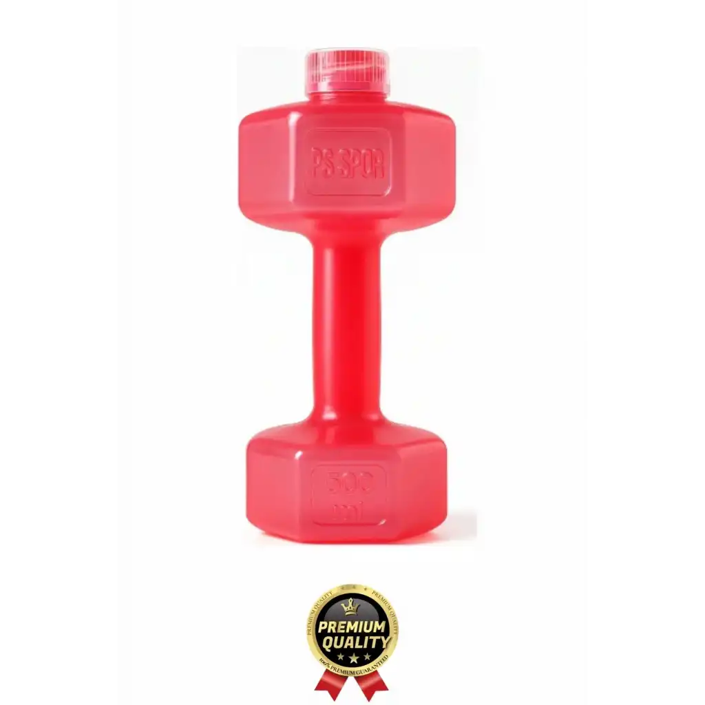 Özel Üretim Fitness Spor Okul Koşu Bpa İçermeyen Plastik Matara Günlük Pembe Dambıl Suluk 500 ml