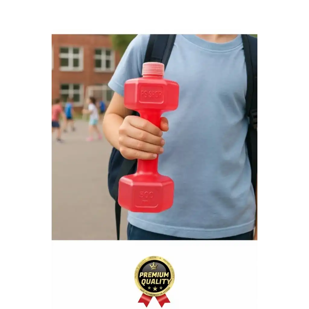 Özel Üretim Fitness Spor Okul Koşu Bpa İçermeyen Plastik Matara Günlük Pembe Dambıl Suluk 500 ml