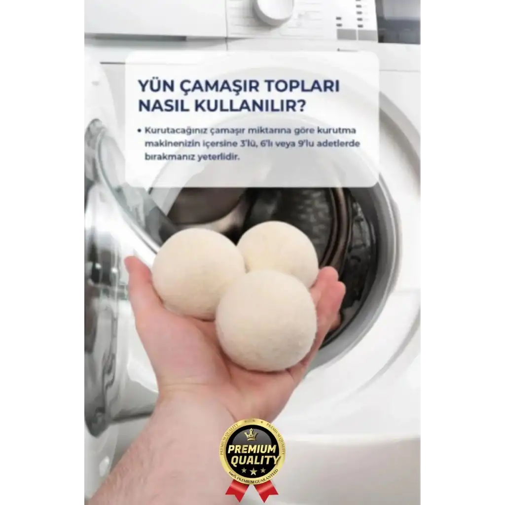 Sürtünme Engellen Kırışıklık Azaltıcı Çabuk Kuruma Yün Çamaşır Makinesi Kurutma Topu Yumuşatıcı 3lü