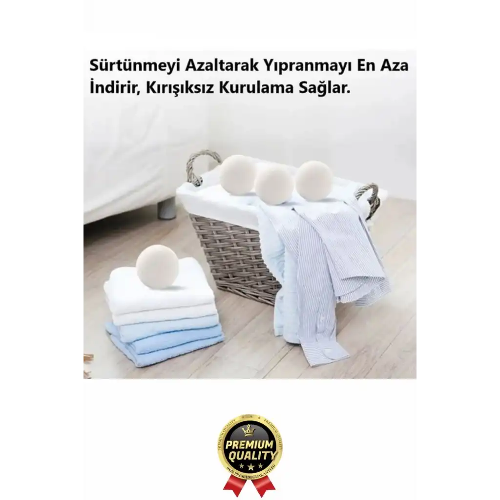 Sürtünme Engellen Kırışıklık Azaltıcı Çabuk Kuruma Yün Çamaşır Makinesi Kurutma Topu Yumuşatıcı 3lü