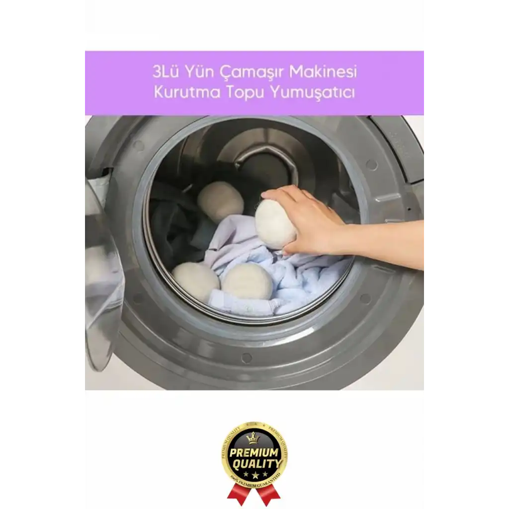 Sürtünme Engellen Kırışıklık Azaltıcı Çabuk Kuruma Yün Çamaşır Makinesi Kurutma Topu Yumuşatıcı 3lü