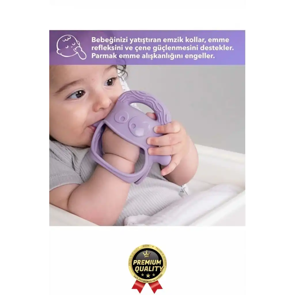 Eğlenceli Yumuşak Esnek Bpa İçermeyen Diş Çıkarma Dönemi Kaşıma Silikon Yeşil Bebek Diş Kaşıyıcı