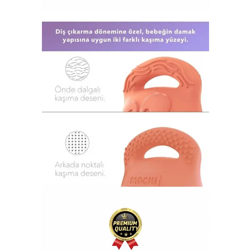 Eğlenceli Yumuşak Esnek Bpa İçermeyen Diş Çıkarma Dönemi Kaşıma Silikon Pembe Bebek Diş Kaşıyıcı