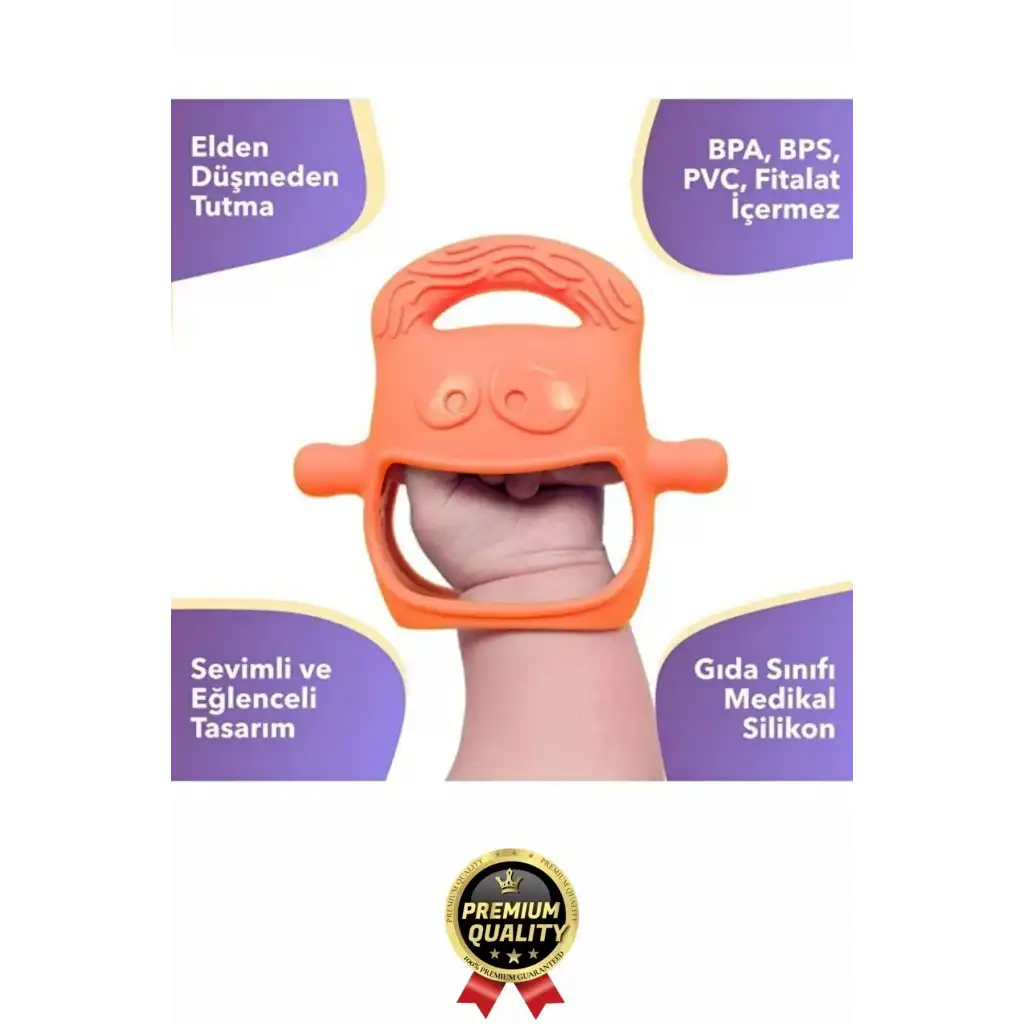 Eğlenceli Yumuşak Esnek Bpa İçermeyen Diş Çıkarma Dönemi Kaşıma Silikon Pembe Bebek Diş Kaşıyıcı