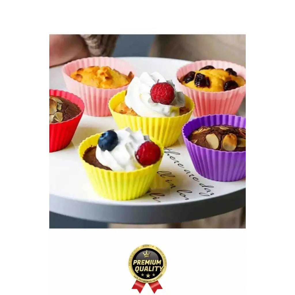 Yeni Üretim Esnek Dayanıklı Yapışmaz BPA İçermez Fırın Silikon Kek Muffin Cupcake Kalıbı 12 Adet