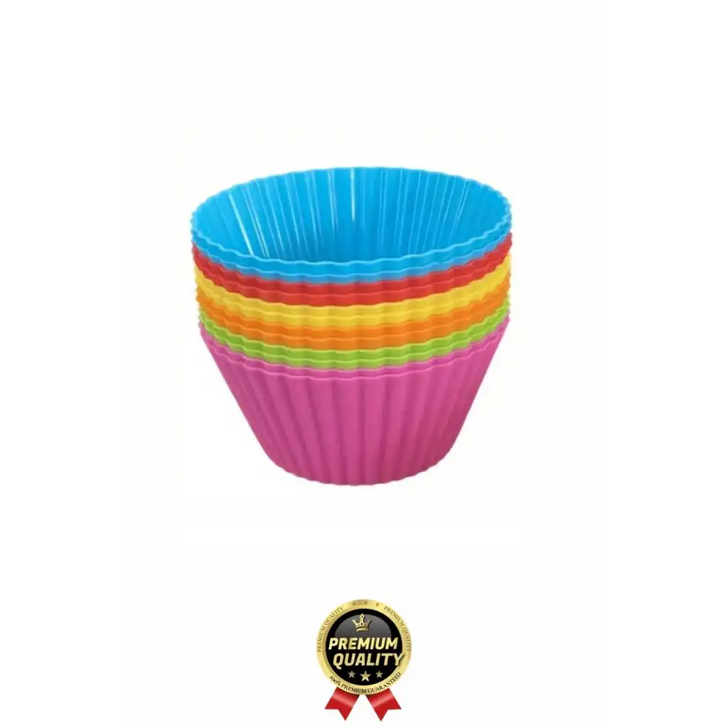 Yeni Üretim Esnek Dayanıklı Yapışmaz BPA İçermez Fırın Silikon Kek Muffin Cupcake Kalıbı 12 Adet