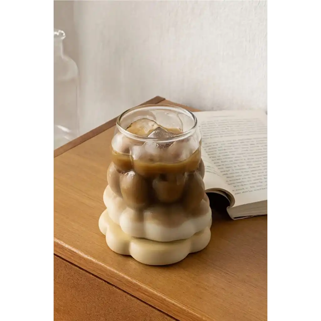 Özel Çeyiz Şeffaf İnce Şık Latte Meşrubat Kahve Çay Borosilikat Üzüm Model Bubble Bardak 180 Ml