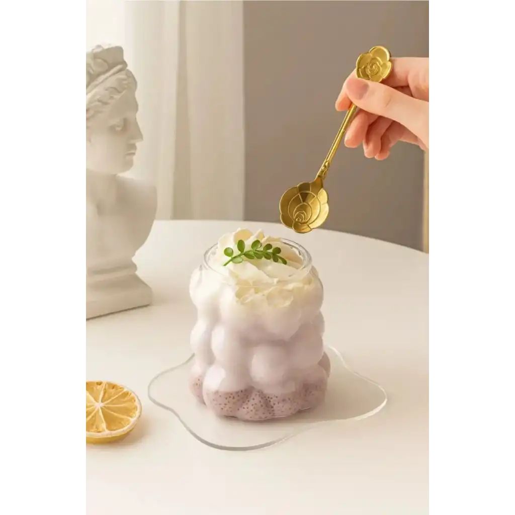 Özel Çeyiz Şeffaf İnce Şık Latte Meşrubat Kahve Çay Borosilikat Üzüm Model Bubble Bardak 180 Ml