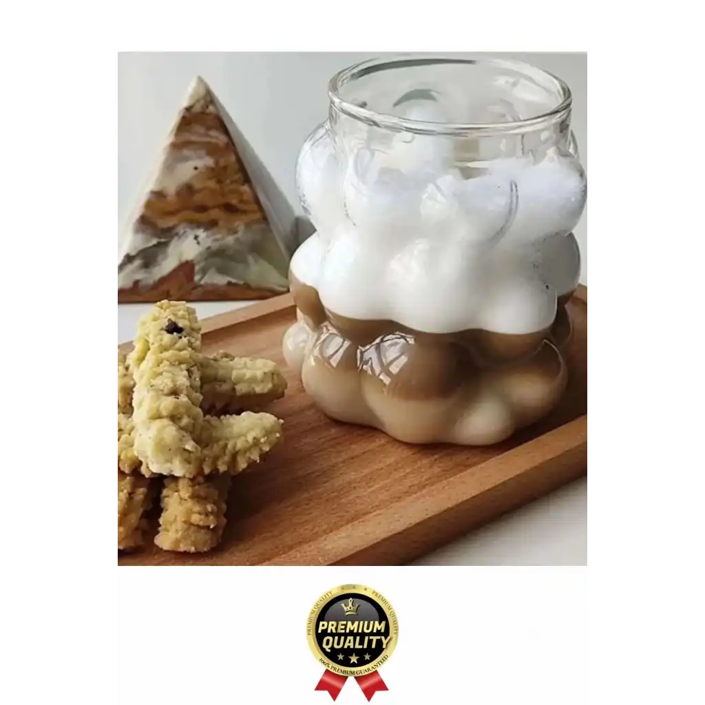 Özel Çeyiz Şeffaf İnce Şık Latte Meşrubat Kahve Çay Borosilikat Üzüm Model Bubble Bardak 180 Ml