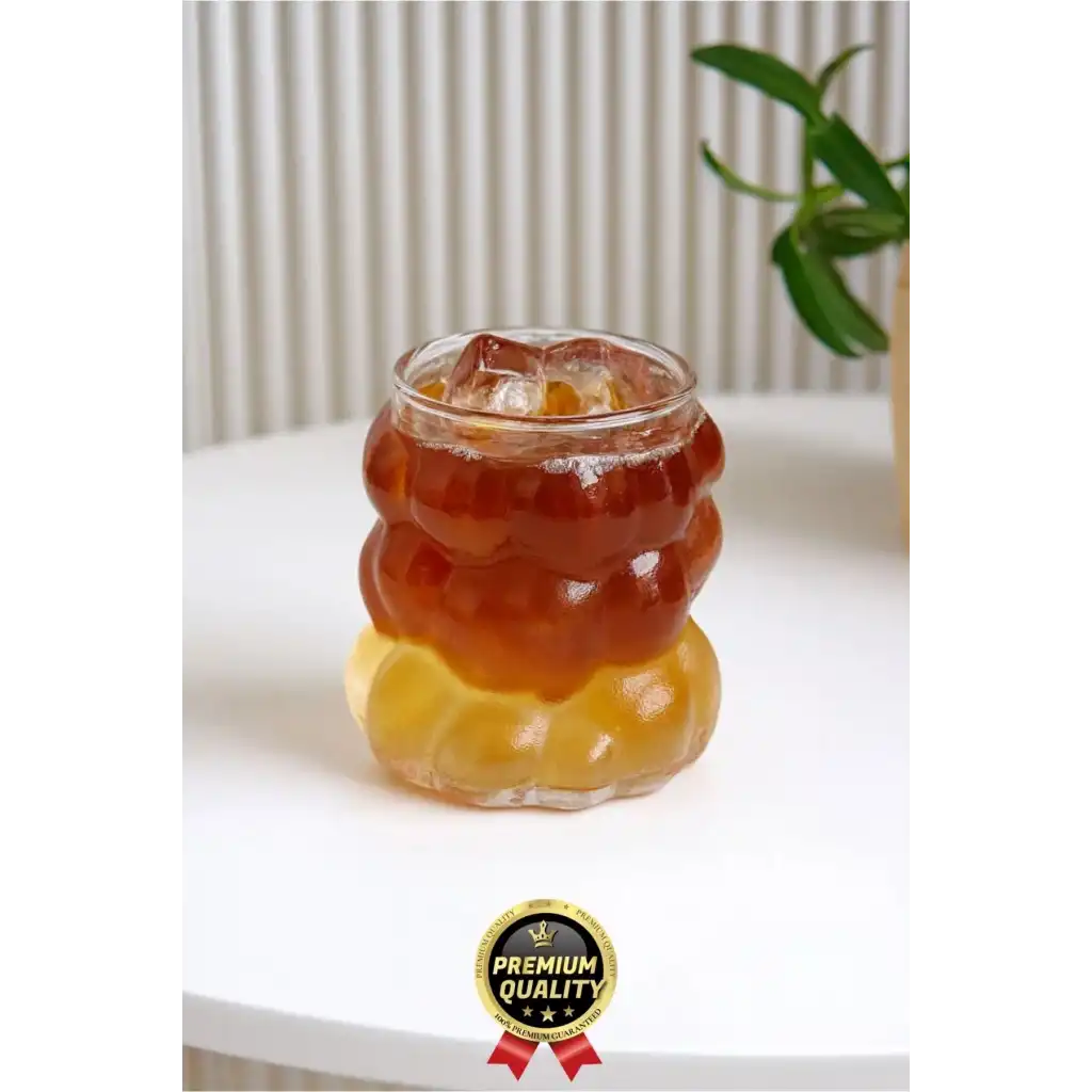 Özel Çeyiz Şeffaf İnce Şık Latte Meşrubat Kahve Çay Borosilikat Üzüm Model Bubble Bardak 180 Ml