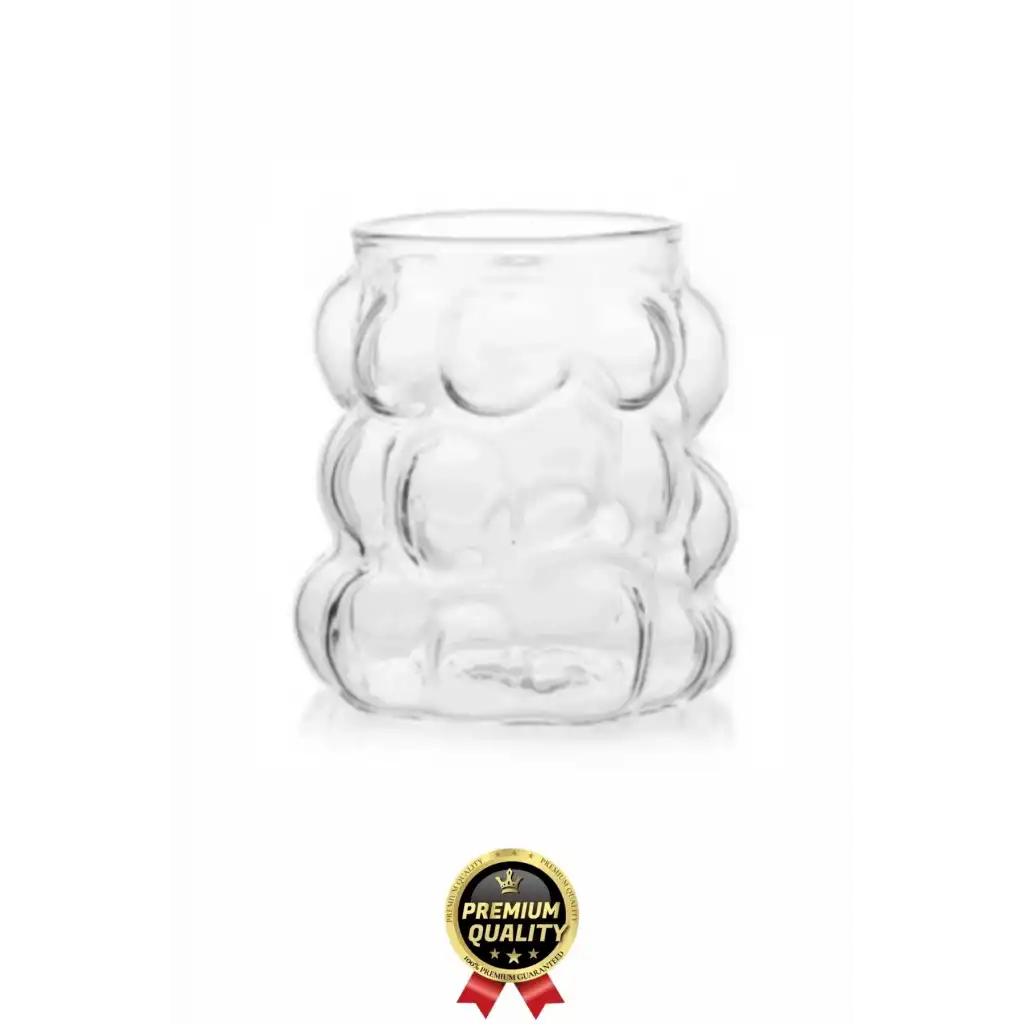 Özel Çeyiz Şeffaf İnce Şık Latte Meşrubat Kahve Çay Borosilikat Üzüm Model Bubble Bardak 180 Ml