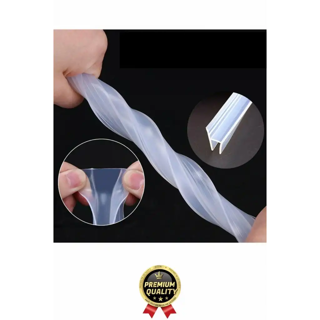 Çok Amaçlı Su Soğuk geçirmez Kapı Pencere Cam Duşakabin Yalıtım Silikon Kenar Koruyucu 1.2 cm x 1 mt