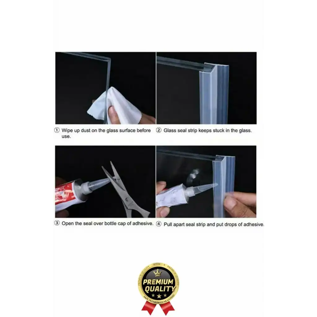 Çok Amaçlı Su Soğuk geçirmez Kapı Pencere Cam Duşakabin Yalıtım Silikon Kenar Koruyucu 1.2 cm x 1 mt
