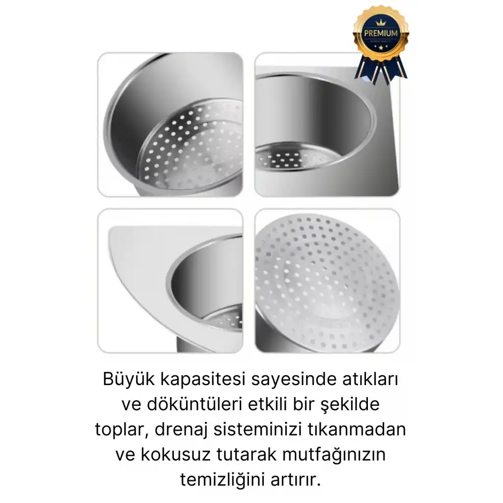 Premium Modern Paslanmaz Çelik Kuğu Tasarımlı Süzgeçli Asılabilen Tezgah Üstü Lavabo Drenaj Sepeti
