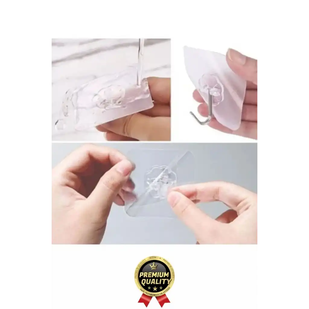 Çok Amaçlı Süper Güçlü Kendinden Yapışkanlı Kolay Montaj Duvar Mutfak Şeffaf Askılık Kancalı Askı