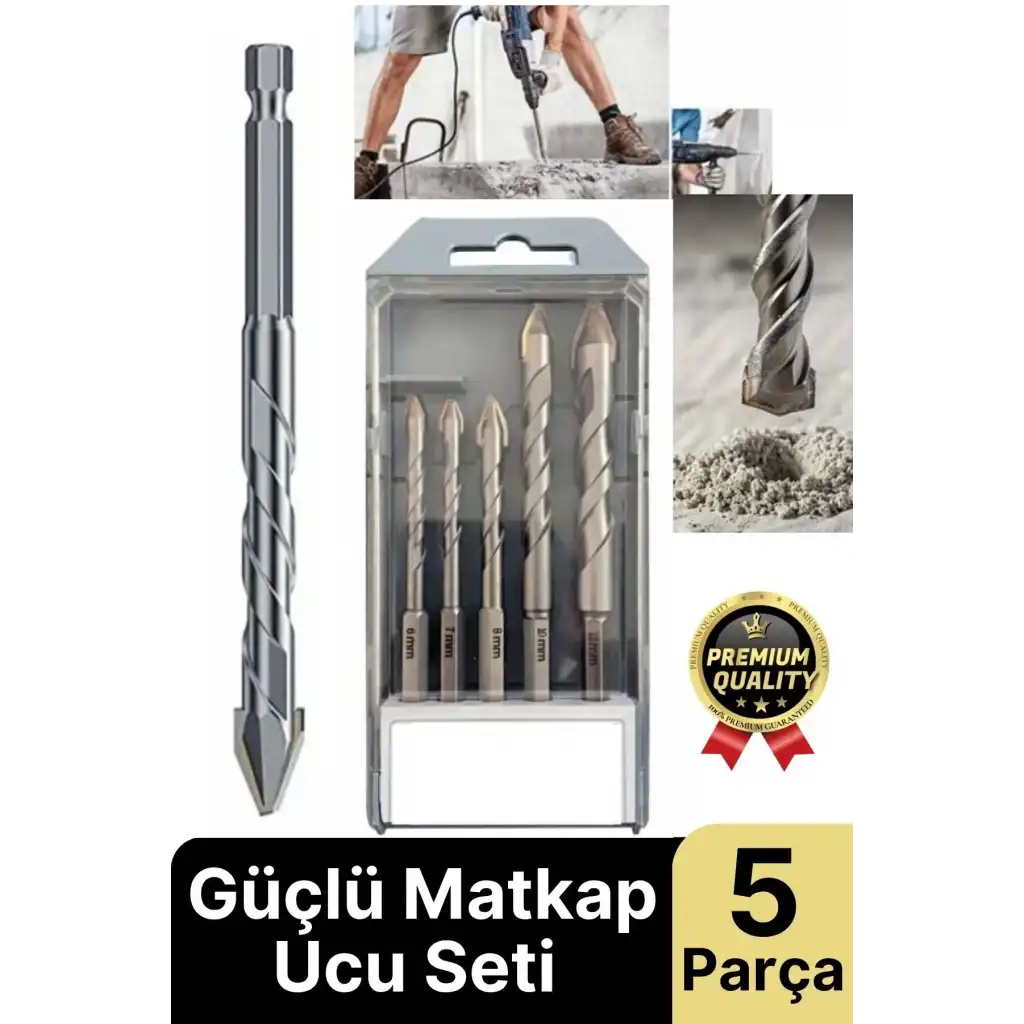 Yeni Yüksek Güçlü Kırılmaz Ahşap Metal Sac Demir Çelik Delebilen Matkap Ucu Seti 5 Parça