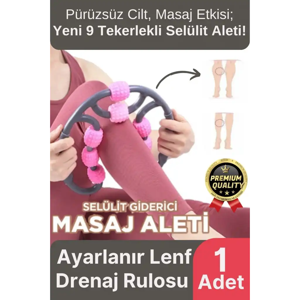 Yeni Nesil Kas Gevşetici Ayarlanabilir Roller Lenf Drenaj Rulosu 9 Tekerlekli Selülit Masaj Aleti