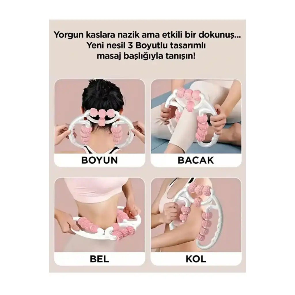 Yeni Nesil Kas Gevşetici Ayarlanabilir Roller Lenf Drenaj Rulosu 9 Tekerlekli Selülit Masaj Aleti