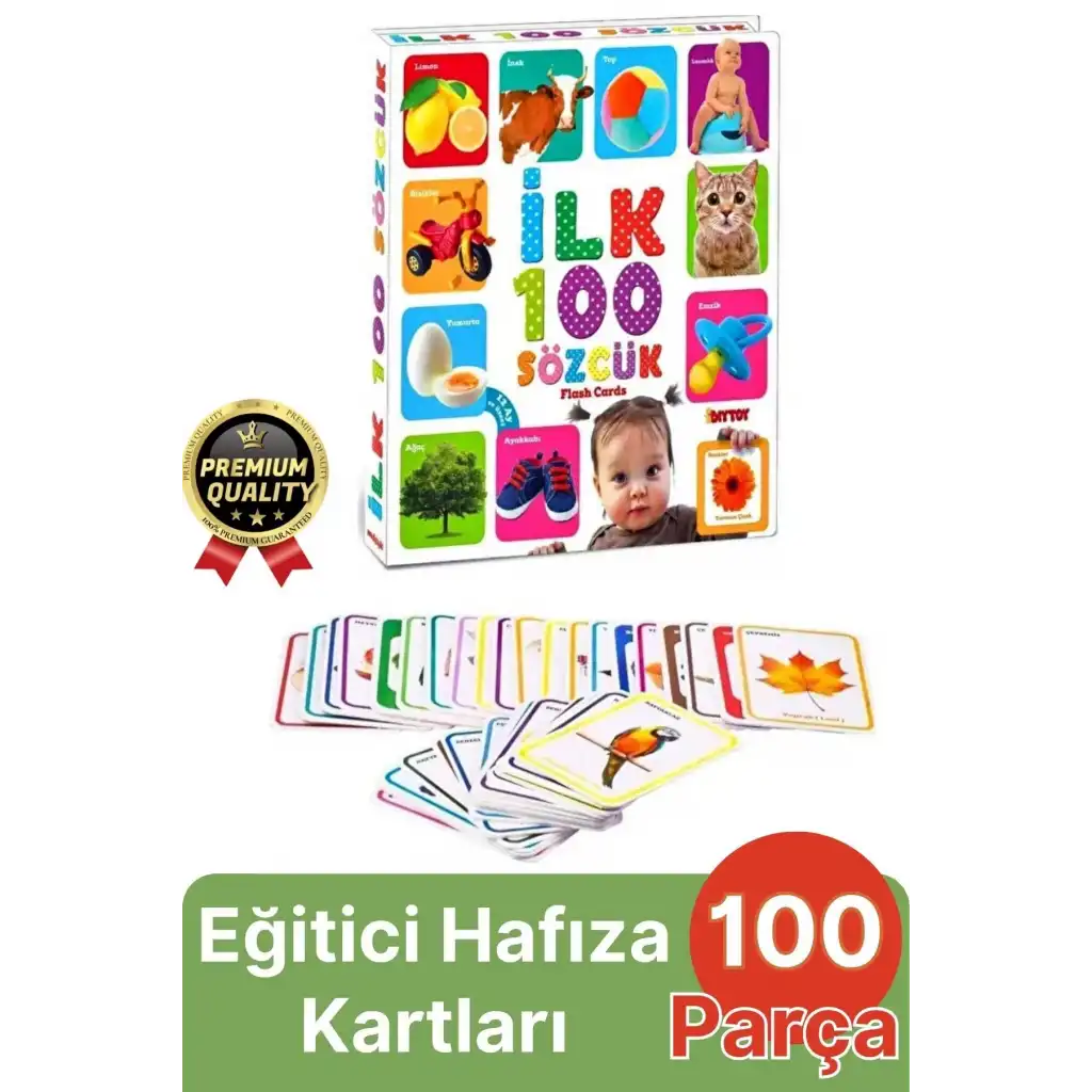 Yeni Nesil Eğitici Öğretici Odaklanma Zeka ve Dil Gelişimi Kelime Hafıza Kartları İlk 100 Sözcük