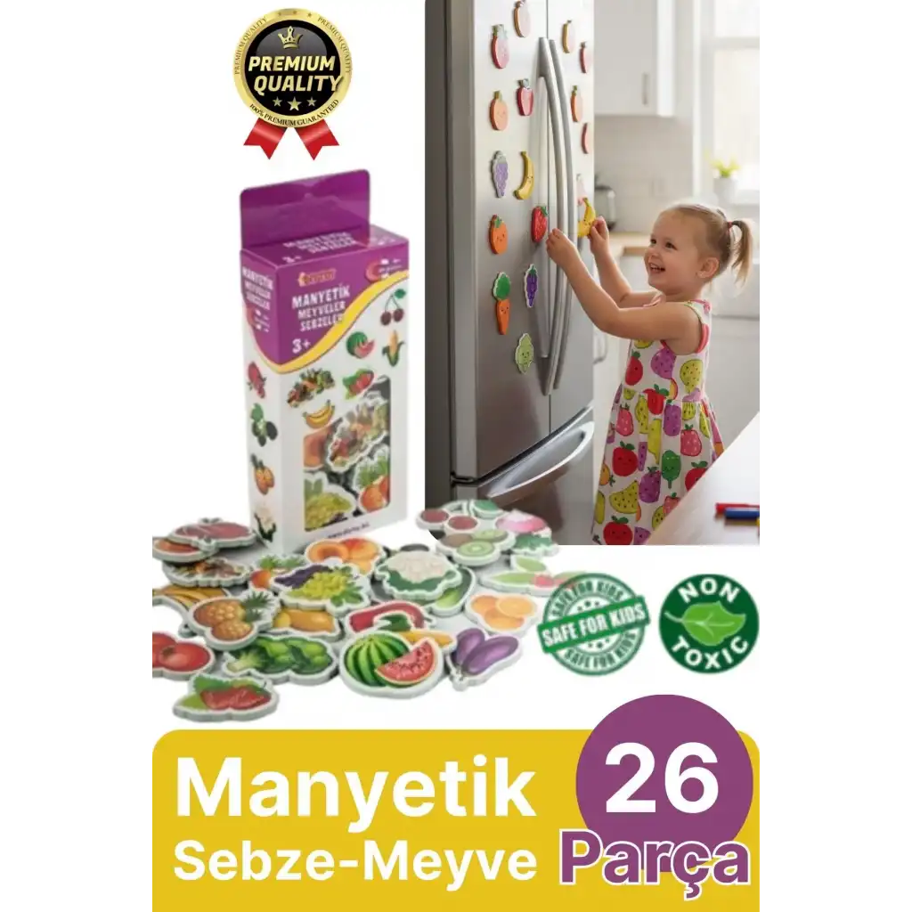 Yeni Nesil Eğlenceli Eğitici Öğretici El Göz Koordinasyonu Oyun Manyetik Sebze Ve Meyveler 26 Parça
