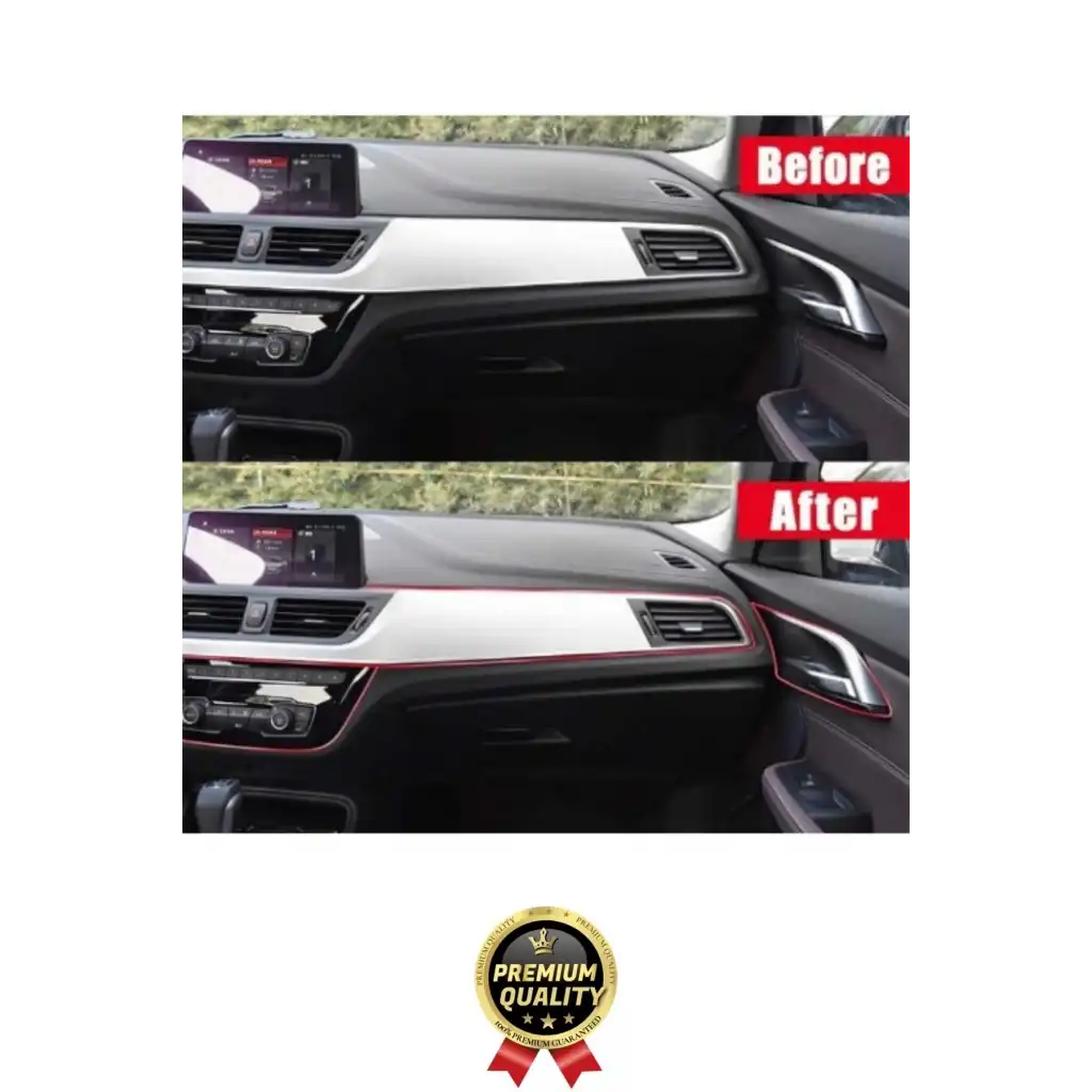 Premium Dekoratif Modern Canlı Görünüm Araç İçi Torpido Kapı Döşeme Fitili 5 Metre Mavi Trim Şeridi