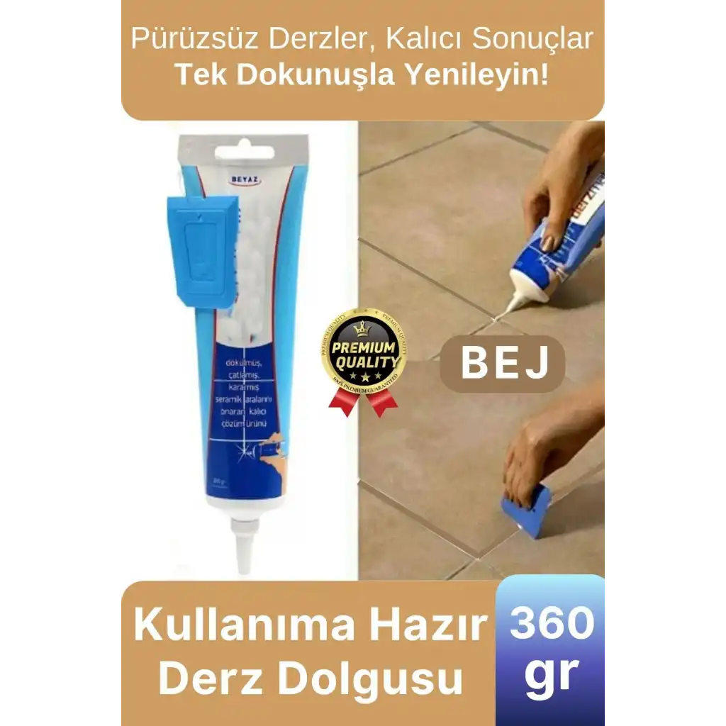 Profesyonel Kolay Kullanıma Hazır Zemin Duvar Onarma Gaga Uçlu Tüp Fayans Arası Derz Dolgu Bej